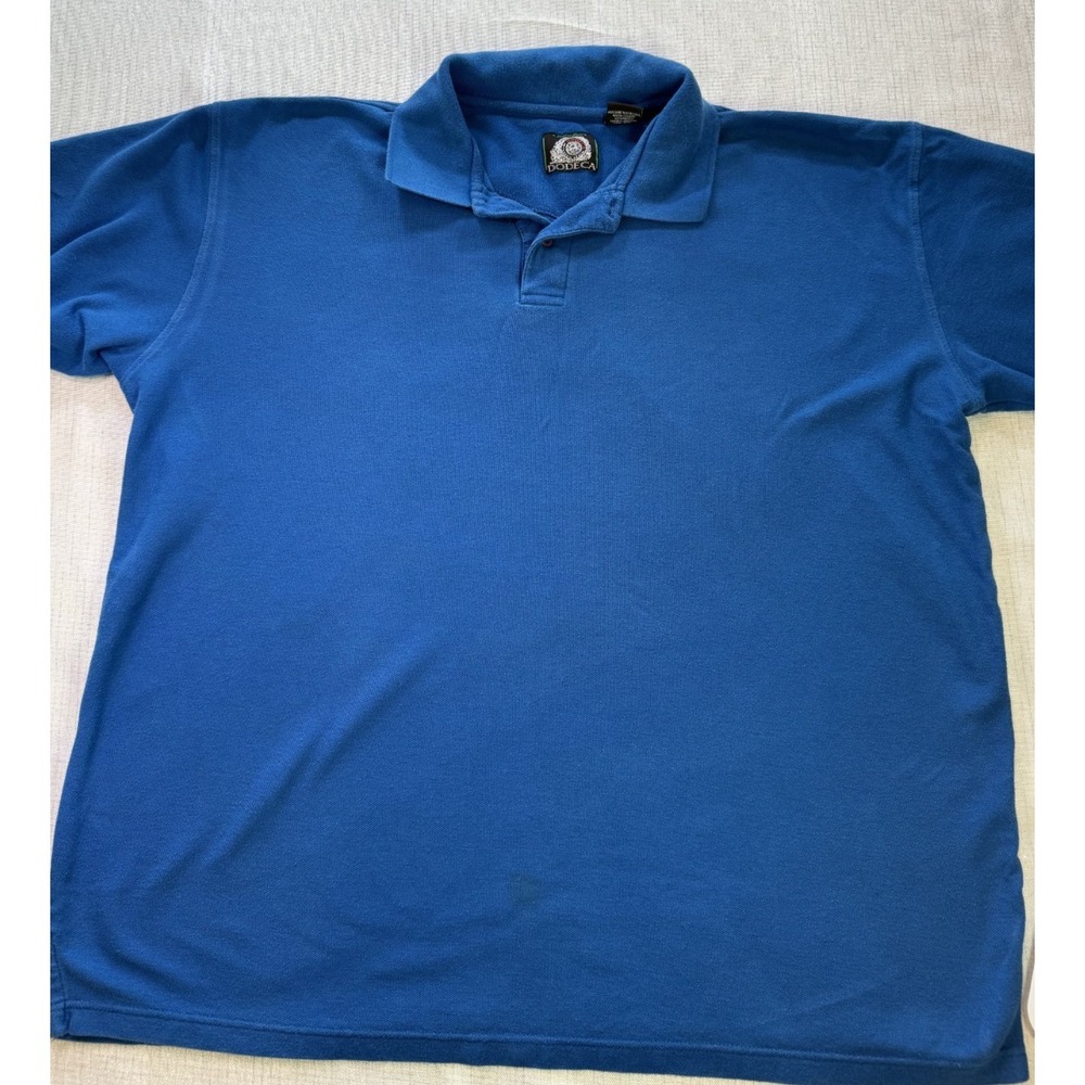 Men's Dodeca 3XL Short SLeeve‎ Polo Style Shirt Blue 100% Cotton